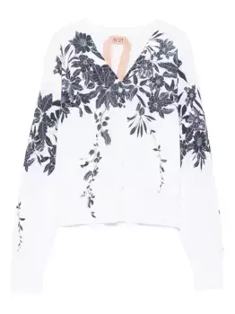Кардиган с цветочным принтом N21, белый