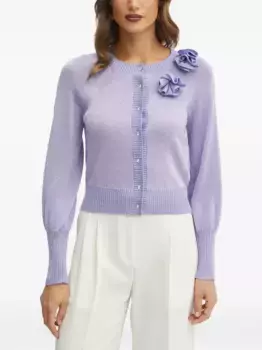 Кардиган с декорированными воланами LUISA SPAGNOLI, фиолетовый