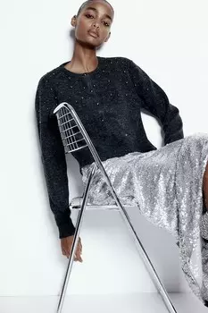 Кардиган с декором H&M, серый