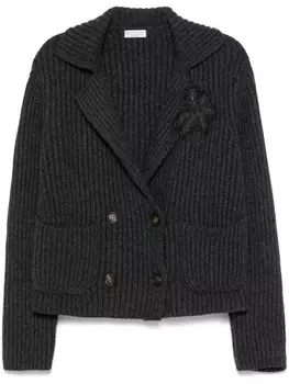 Кардиган с декором Monili Brunello Cucinelli, серый