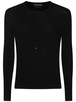 Кардиган с длинными рукавами на пуговицах TOM FORD, черный