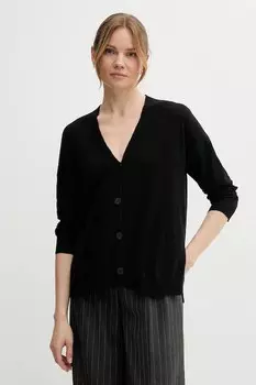 Кардиган с добавлением льна Sisley, черный