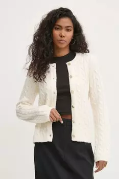 Кардиган с добавлением шерсти Abercrombie & Fitch, бежевый