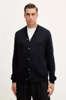 Кардиган с добавлением шерсти Armani Exchange, темно-синий