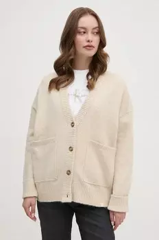 Кардиган с добавлением шерсти Calvin Klein Jeans, бежевый