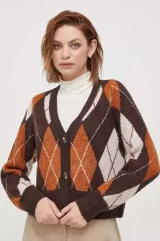 Кардиган с добавлением шерсти Eliot Pepe Jeans, коричневый