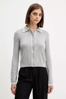 Кардиган с добавлением шерсти Guess Jeans, серый