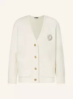 Кардиган с драгоценными камнями maje, экрю