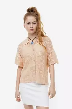 Кардиган с дырками H&M, светло-бежевый