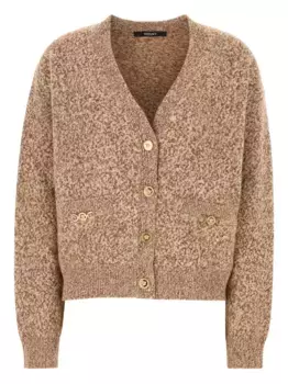 Кардиган с фактурной отделкой на пуговицах VERSACE, нейтральный