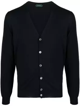 Кардиган с глубоким V-образным вырезом Zanone, синий