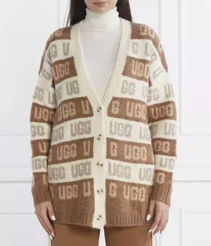 Кардиган с графическим логотипом Oversize fit Ugg, коричневый