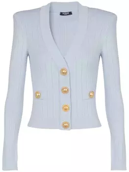 Кардиган с гравированными пуговицами Balmain, синий