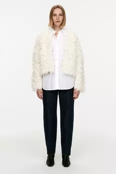 Кардиган с искусственным мехом Arket, белый