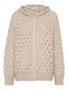 Кардиган с капюшоном Brunello Cucinelli, нейтральный