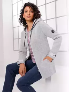 Кардиган с капюшоном CREATION L PREMIUM, серый