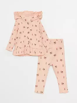 Кардиган с капюшоном для девочки и колготки, комплект из 2 шт. LCW baby