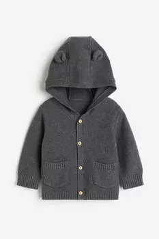 Кардиган с капюшоном H&M, серый
