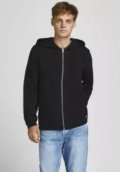 Кардиган с капюшоном Jack & Jones "HILL KNIT CARDIGAN", черный