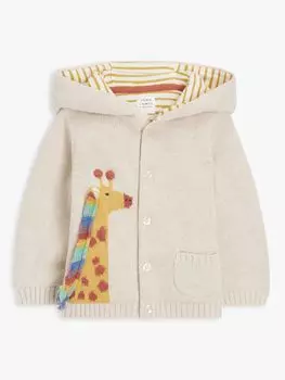 Кардиган с капюшоном John Lewis baby giraffe овсяный мульти