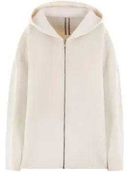Кардиган с капюшоном на молнии Rick Owens, нейтральный цвет