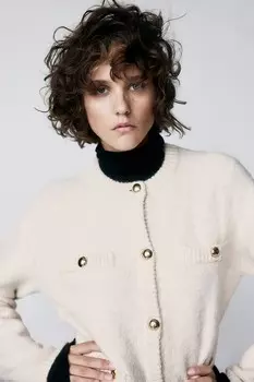Кардиган с карманами H&M, бежевый