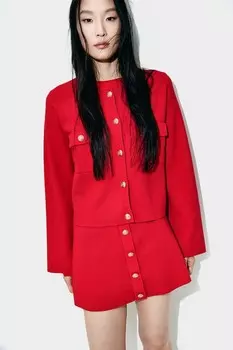 Кардиган с карманами H&M, красный