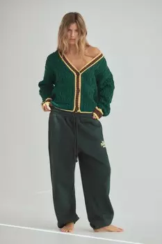 Кардиган с клещами ZARA, зеленый