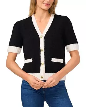 Кардиган с контрастной отделкой CeCe, черный