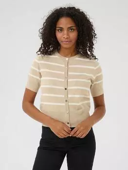 Кардиган с коротким рукавом в полоску от lizza KAFFE, цвет Grey/Chalk