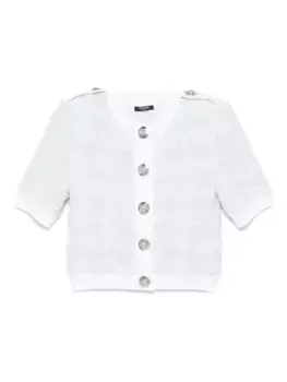 Кардиган с короткими рукавами BALMAIN, синий