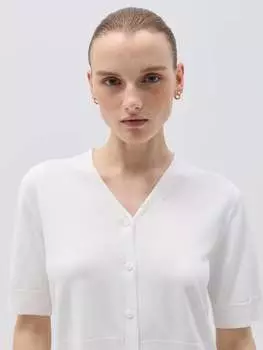 Кардиган с короткими рукавами и V-образным вырезом Hybrid, цвет optical white