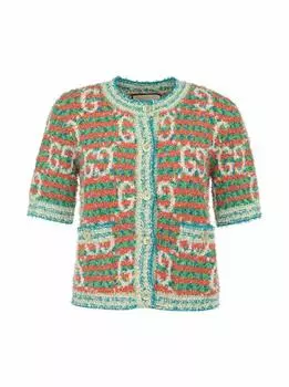 Кардиган с короткими рукавами из букле Gucci