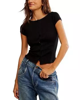 Кардиган с короткими рукавами Most Wanted Free People, черный