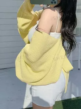 Кардиган с короткими рукавами, однотонный, открытый перед, женский, осень Dazy, мятно-зеленый