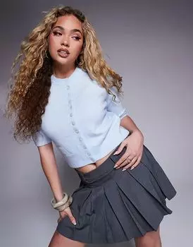 Кардиган с короткими рукавами светло-голубого цвета River Island