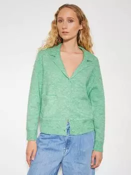 Кардиган с коровым воротником Monsoon, зеленый