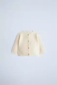 Кардиган с косами ZARA, экрю