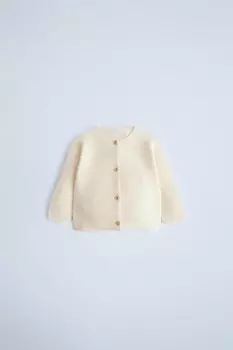 Кардиган с косами ZARA, экрю