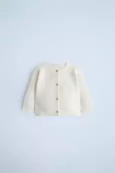 Кардиган с косами ZARA, белый