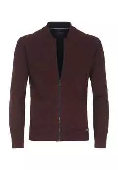 Кардиган с круглой горловиной и застежкой-молнией Casamoda, оранжевый