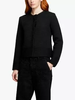 Кардиган с круглым вырезом и длинным рукавом SISLEY, черный