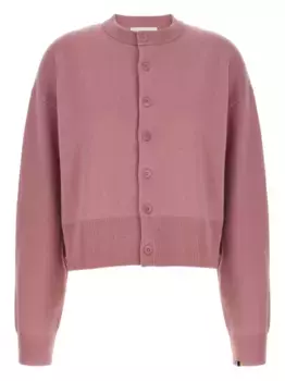 Кардиган с круглым вырезом и манжетами на рукавах extreme cashmere, розовый