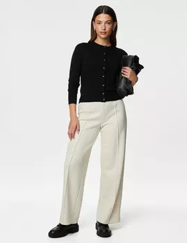 Кардиган с круглым вырезом и пуговицами спереди Marks & Spencer, черный