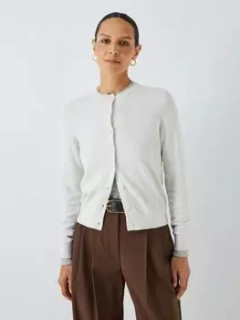 Кардиган с круглым вырезом John Lewis, светло-серый