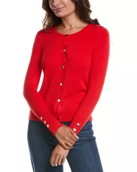 Кардиган с круглым вырезом T tahari, красный