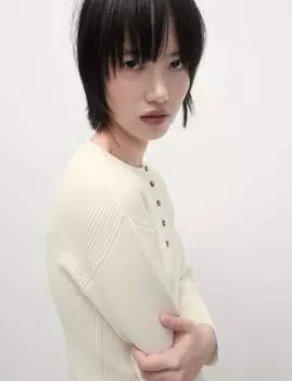 Кардиган с круглым вырезом в рубчик Marks & Spencer, слоновая кость