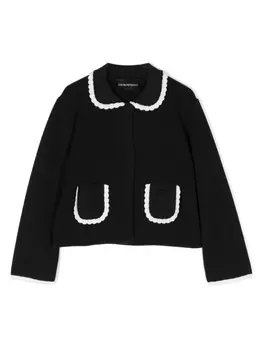 Кардиган с кружевом Emporio Armani Kids, черный