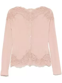 Кардиган с кружевом Ermanno Scervino, розовый