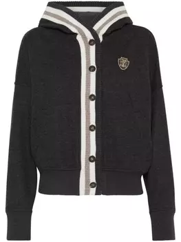 Кардиган с логотипом Brunello Cucinelli, серый